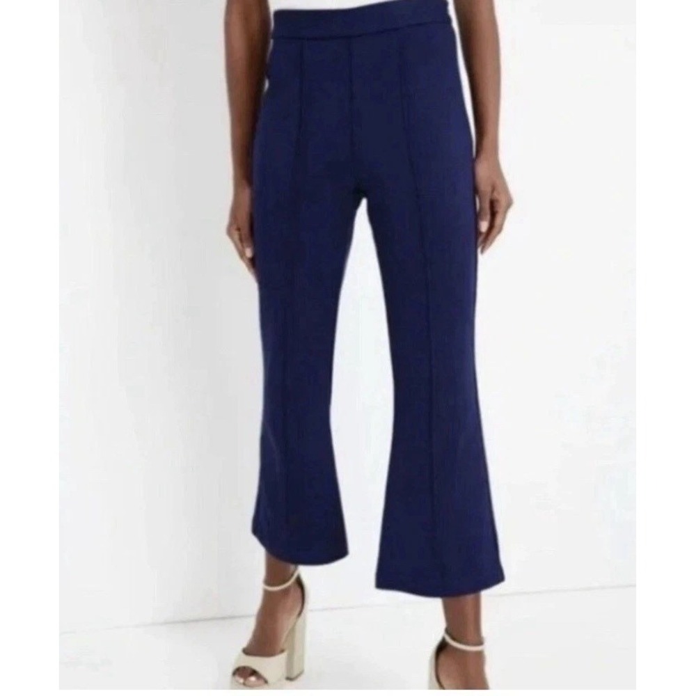 Tuckernuck Atlantic-Pacific Penny Kick Flare Pants Navy Blue Ponte Size M NEW
